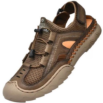 預購大友SAZ102口二色涼鞋男新款真皮男士包頭沙灘鞋外穿開車休閒鞋潮杰恆