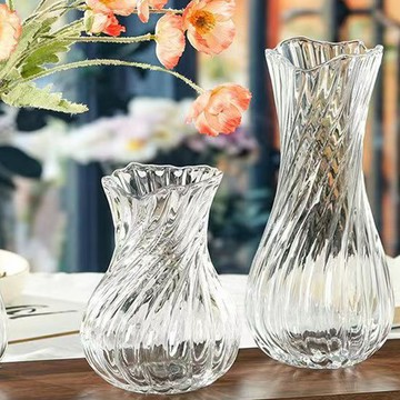 好拾選物 現代流線型玻璃花瓶 透明款 中+小