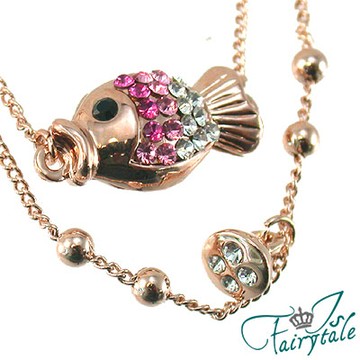 伊飾晶漾iSCrystal 優游小魚 亮麗鱗片手鍊 粉