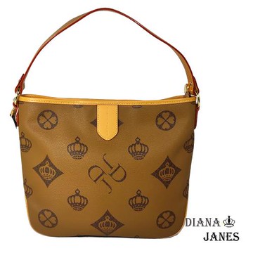 包【Diana Janes 黛安娜】LOGO皇冠雙色水桶兩用包
