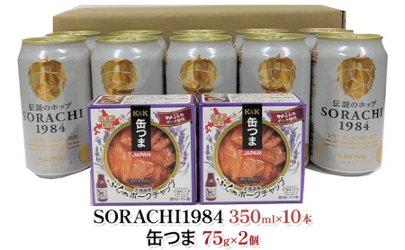 缶ビール(SORACHI1984)＆缶つま詰合せB 北海道 上富良野町 ソラチ1984 地ビール ビール つまみおつまみ 缶詰 缶