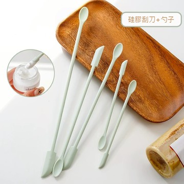 雙頭 矽膠刮刀 硅膠刮刀 面霜勺 湯匙 乳液 果醬 刮刀 矽膠刮刀 矽膠湯匙 美妝輔助