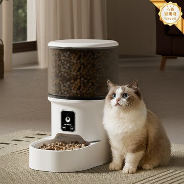 【高清視頻互動】寵物自動餵食器 貓咪餵食器 智能餵食器 寵物用品 定時定量出糧 4L大容量 手機APP遠程控制 防卡糧設計 出差旅行必備