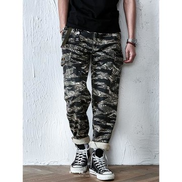 JUNGLE STOCK 虎紋迷彩水洗做舊束腳工裝褲非wtaps余文樂