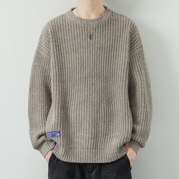 2024男士秋冬季新款寬松毛線衣青少年學生帥氣針織衫潮流加厚毛衣