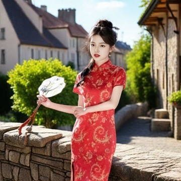 旗袍✨2025年新款改良旗袍女夏日常年輕款少女復古遮肉國潮改良連衣裙潮✨227