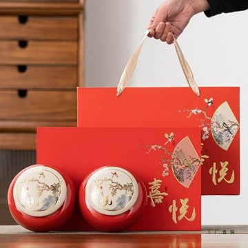 陶瓷茶葉罐密封罐禮盒定 制LOGO紅茶綠茶散茶儲茶家用中式送禮