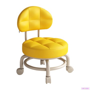 帶靠背滾凳,清潔多用途化妝換鞋,360° 家用廚房旋轉修腳凳滾輪座椅短凳靠背椅子