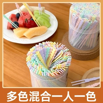 🔥臺灣出貨🔥水果叉 食品級一次性叉子 塑料水果叉子 家用網紅水果簽 牙簽 可愛高級感卡通