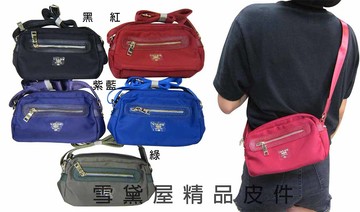 限時 滿3千賺10%點數↘ | ~雪黛屋~Volee 斜側背小容量可肩背斜背進口專櫃二層主袋口進口超輕量防水水晶布+皮革材質V035-12464