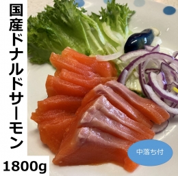 北海道　国産ドナルドサーモン（生食用）中落ち付1800g