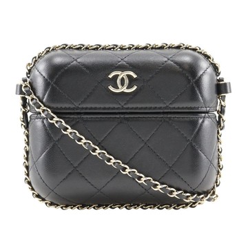 [日本直送] CHANEL Chain Pochette 單肩包，Matelasse，小羊皮，黑色，女款 [二手]