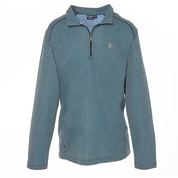 【WILDLAND荒野】男彈性銀纖維抗菌拉鍊上衣帝國藍色