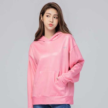 MIT素色刷毛極暖短版連帽T(玫桃紅 女M-3XL)