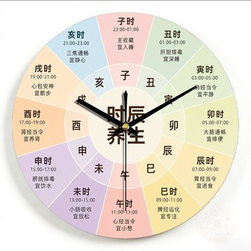🔥限時下殺🔥十二時辰養生掛鐘中式經絡養生時辰客廳家用靜音時鐘中醫養生文化