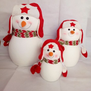 中號雪人娃娃擺件節日櫥窗用品泡沫布藝圣誕樹小公仔道具裝飾大號