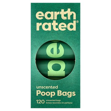 Earth Rated, 狗狗糞便袋，無香味，120 袋，8 卷。