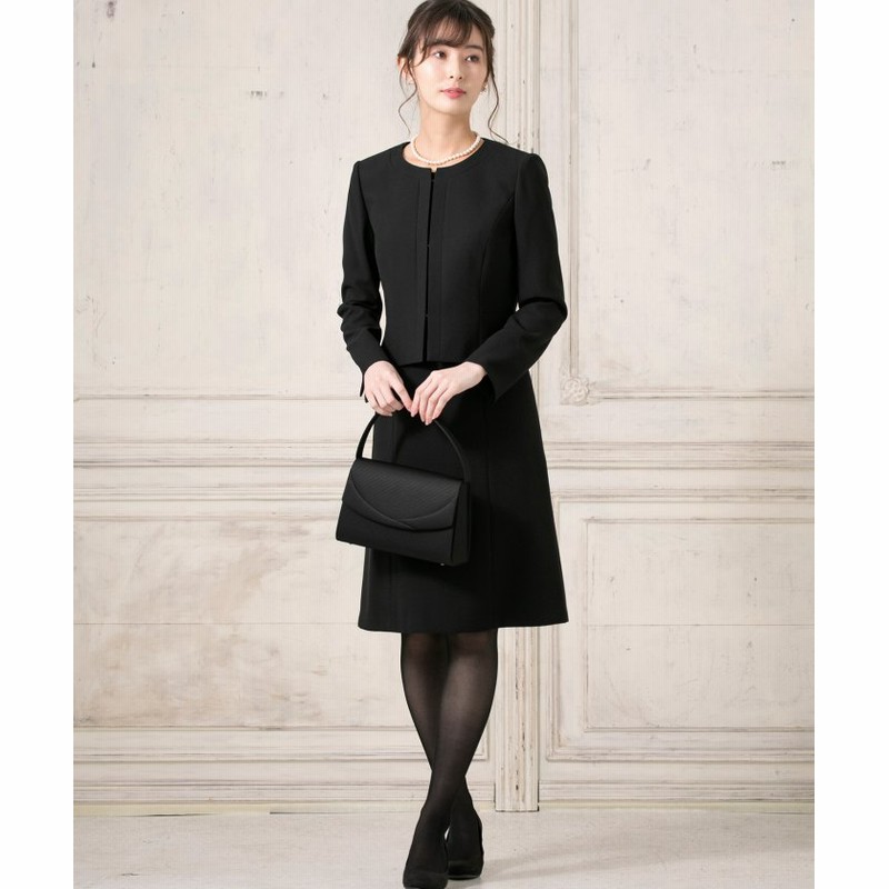 フォルムフォルマ ノーカラージャケット フレアワンピース セットアップスーツ レディース 黒 7号 Form Forma 通販 Lineポイント最大1 0 Get Lineショッピング