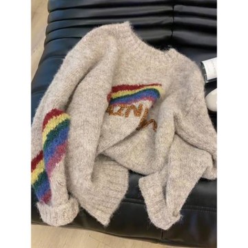 圓領長袖慵懶風軟糯毛衣女款2025新款早秋高級感超好看針織衫上衣