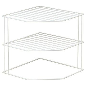 寢室安居 轉角好放取三層鐵藝置物架  白色  1個