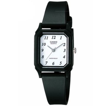 CASIO 輕便巧小運動指針錶(LQ-142-7B)-白色數子面x黑-22mm / 考試錶
