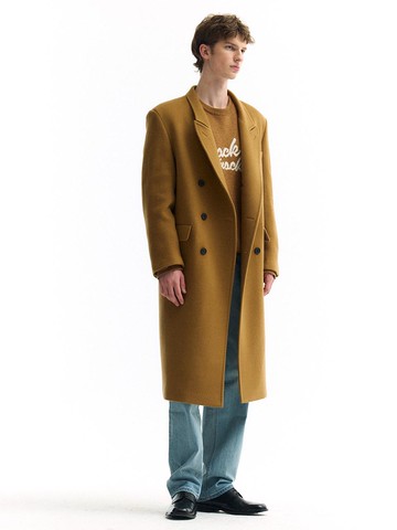 Wool Premium Knee-Length Coat [CAMEL]