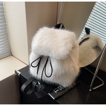 免運🔮毛毛揹包新款韓版毛絨雙肩包可愛書包百搭網紅冬季秋冬高級防潑水 多夾層後背包 出遊旅行背包 雙肩背包 電腦包