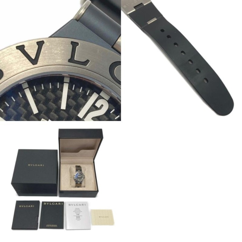 BVLGARI ブルガリ ディアゴノ チタニウム デイト TI38TA ブラック 自動巻き メンズ 腕時計 箱・取説有 やや傷や汚れあり |  LINEショッピング