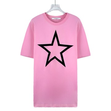 (L) givenchy 質感棉質星星印花粉色短袖上衣