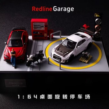 【🔥蟹憂雜貨鋪 免運🔥】1：64桌面旋轉停車場 車模場景 桌面旋轉展廳 旋轉轉台 展示盒 桌面擺件 場景模型 男友禮物