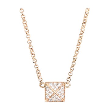 Hermes 愛馬仕 Hermès Clou d H Kelly掛鎖釦鈎鑲鑽項鍊(玫瑰金)