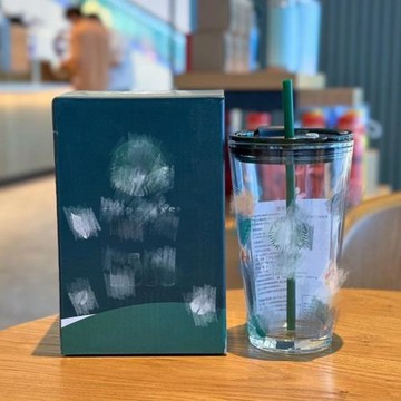 夏季隨享杯子女神桌面經典硅膠吸管杯牛奶咖啡杯水杯隨手玻璃杯