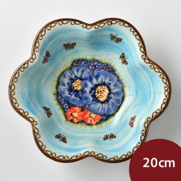波蘭陶 水澤花坊系列 花型深盤 20cm 波蘭手工製