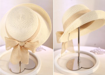 【 missy shop  】韓．帽沿可翻摺蝴蝶結圓帽