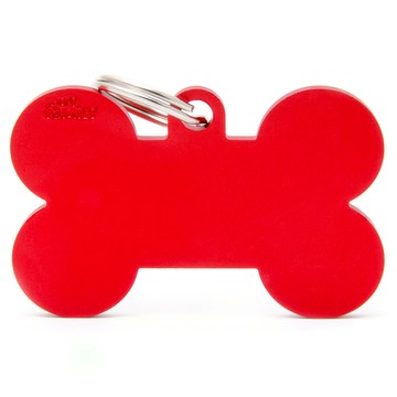 【義大利MyFamily】客製名牌｜經典系列-鋁合金｜骨頭XL號｜紅