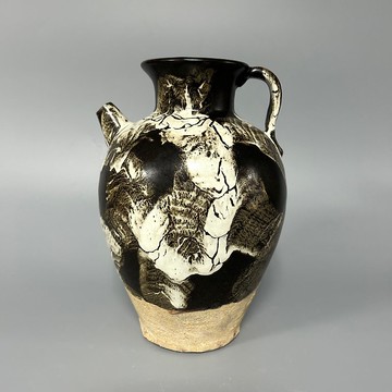 唐窯變黑釉執壺