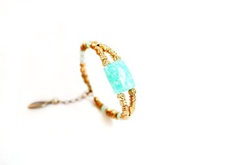 【UNA-優娜手作】亞馬遜之石 黃銅手鍊 客製化 天然寶石