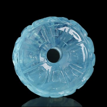 親寶水晶天然冰種級海藍寶平安扣吊墜女款 回紋如意項墜DIY配飾品