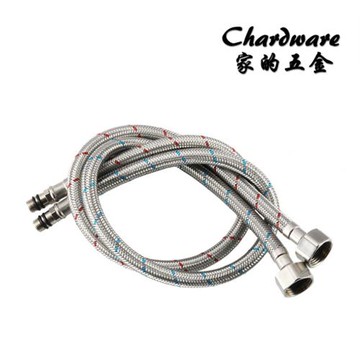 【家的五金】不鏽鋼編織尖頭軟管（60cm）冷熱水龍頭.進水管(冷熱標示.四分.4分.金屬.編織管.軟管.冷熱進水)