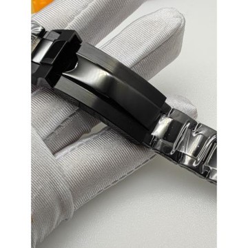 黑色實心精鋼手表鏈男改裝水鬼表帶黑綠水鬼潛航者型不銹鋼帶20mm