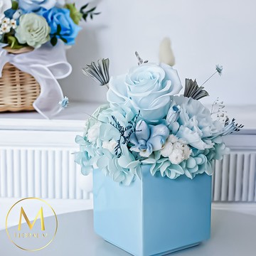 FLORAL M TIFFANY尼斯秘境玫瑰永生花禮 永生花 不凋花 乾燥花禮 香氛擴香花 居家擺設 生日禮物 情人節禮物 送禮推薦 高質感花禮