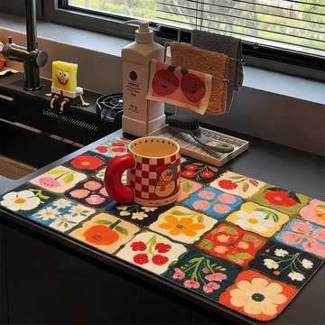 【momo home】廚房桌墊 廚房瀝水墊 流理台墊 矽藻土洗漱墊 矽藻土吸水墊 吸水杯墊 隔熱墊 餐桌墊 瀝水墊 杯墊