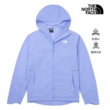 【The North Face 官方旗艦】北面女款藍色DWR防潑水寬鬆連帽外套｜8G7HG74