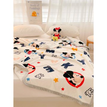 米奇加厚牛奶絨幼兒園蓋毯沙發兒童珊瑚絨毛毯毯子卡通午休空調毯