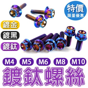 【GAME SPACE】外六角 螺絲 M4 M5 M6 M8 白鐵 鍍鈦 燒鈦 鍍黑 鍍金 法蘭螺絲