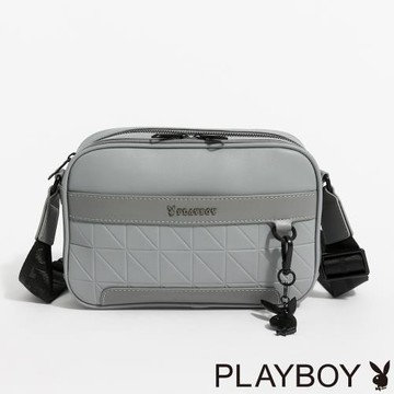 PLAYBOY - 雙層斜背包  Future Grey系列 - 灰色