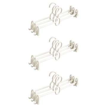 樂邦 可調節多功能連掛褲架3件組  白色  3組