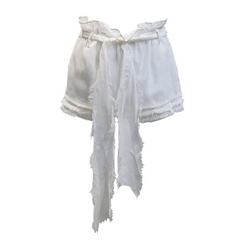 Lizzy波西米雅白綁帶短褲