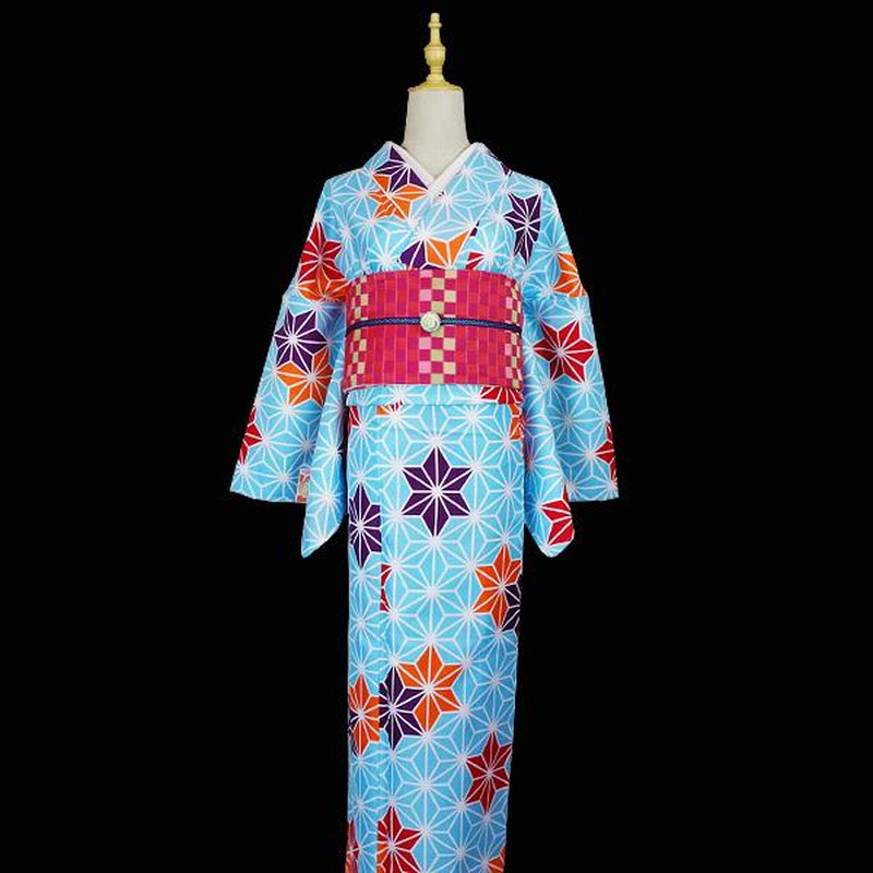 【夏着物】小紋＊紋紗 花柄 濃淡オレンジ まだら 普段着 正絹 7KY74 夏着物】小紋＊紋紗 花柄 濃淡オレンジ まだら 普段着 正絹