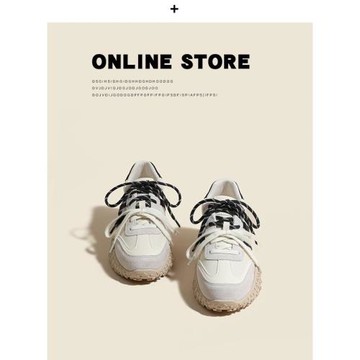 德訓鞋女2025春新款百搭厚底增高小白鞋運動休閑鞋真皮阿甘老爹鞋